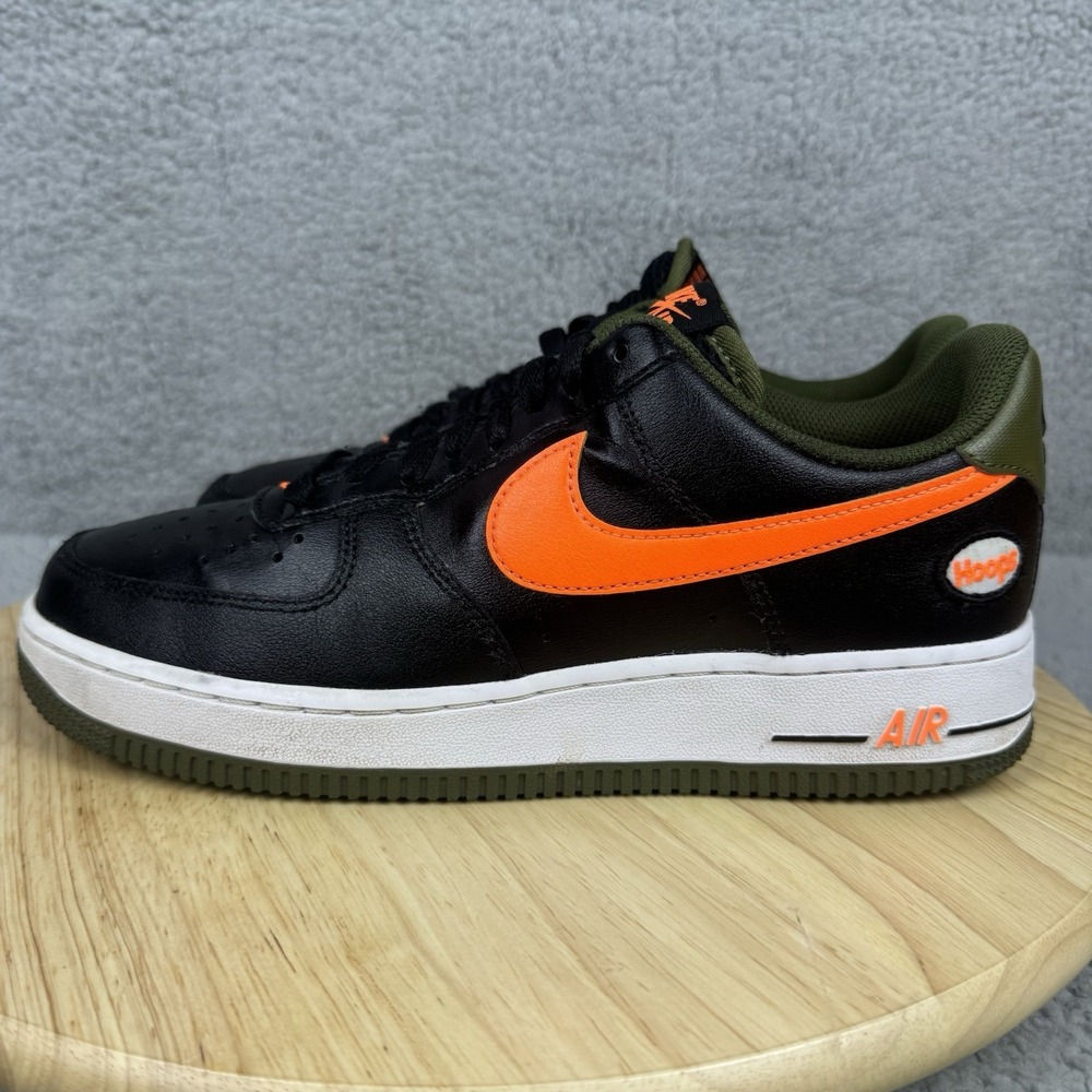 Nike Air Force 1 '07 LV8 Hoops Mens 8 Womens 9.5 Black Total Orange Halloween - Picture 4 of 13